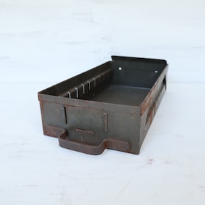 Vintage Rusty Metal File Drawer