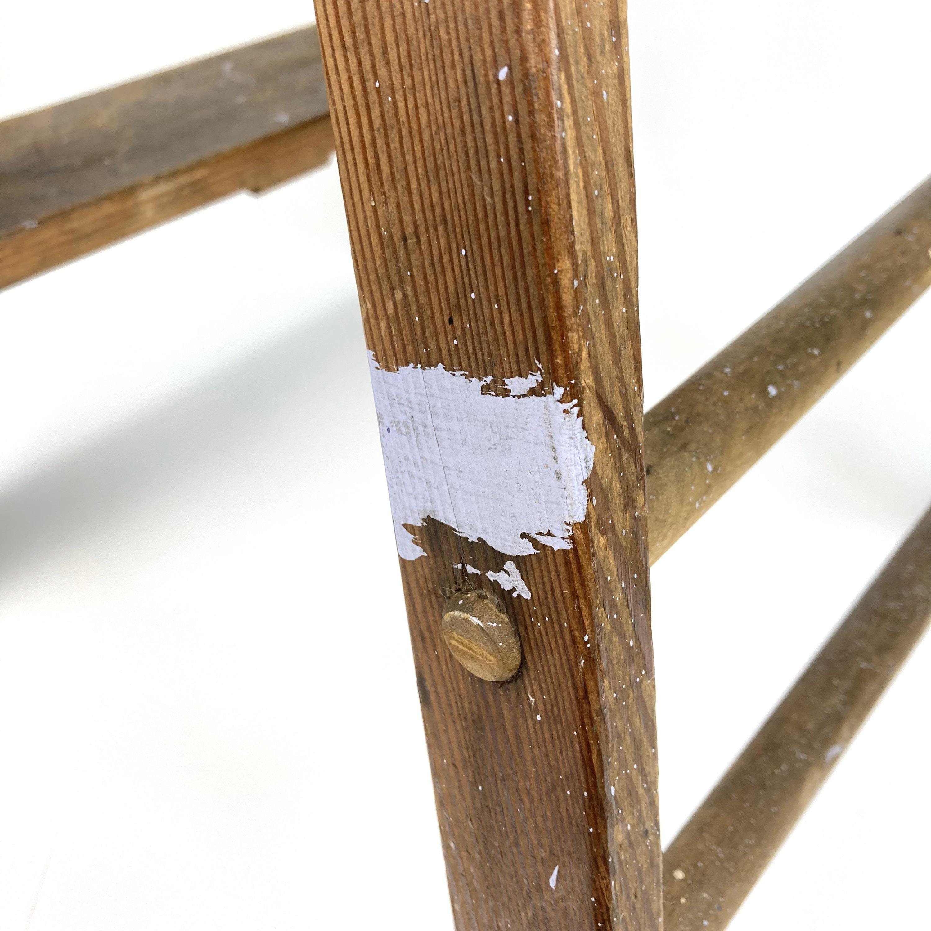Vintage Brown Wood Step Ladder - 24 Inch Stepstool - Etsy