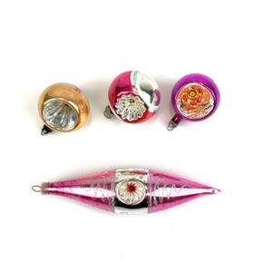 Vintage Glass Indent Christmas Bulb Ornaments - Sold Separately