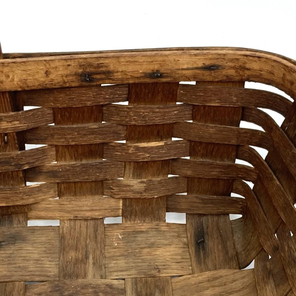 Antique Woven Splint Oak Gathering Basket - Etsy