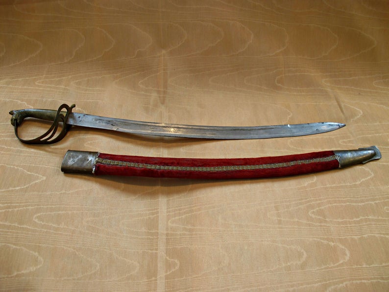 Sword Made in India Saber Vintage Sword Red Velvet Etsy