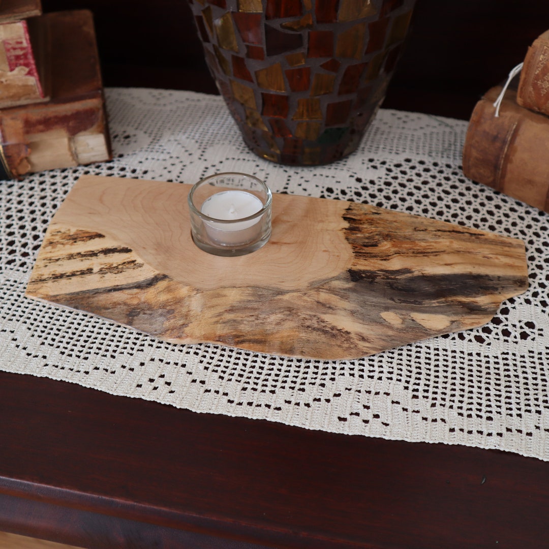 Live Edge Maple Tea Light Candle Holder Handmade Etsy