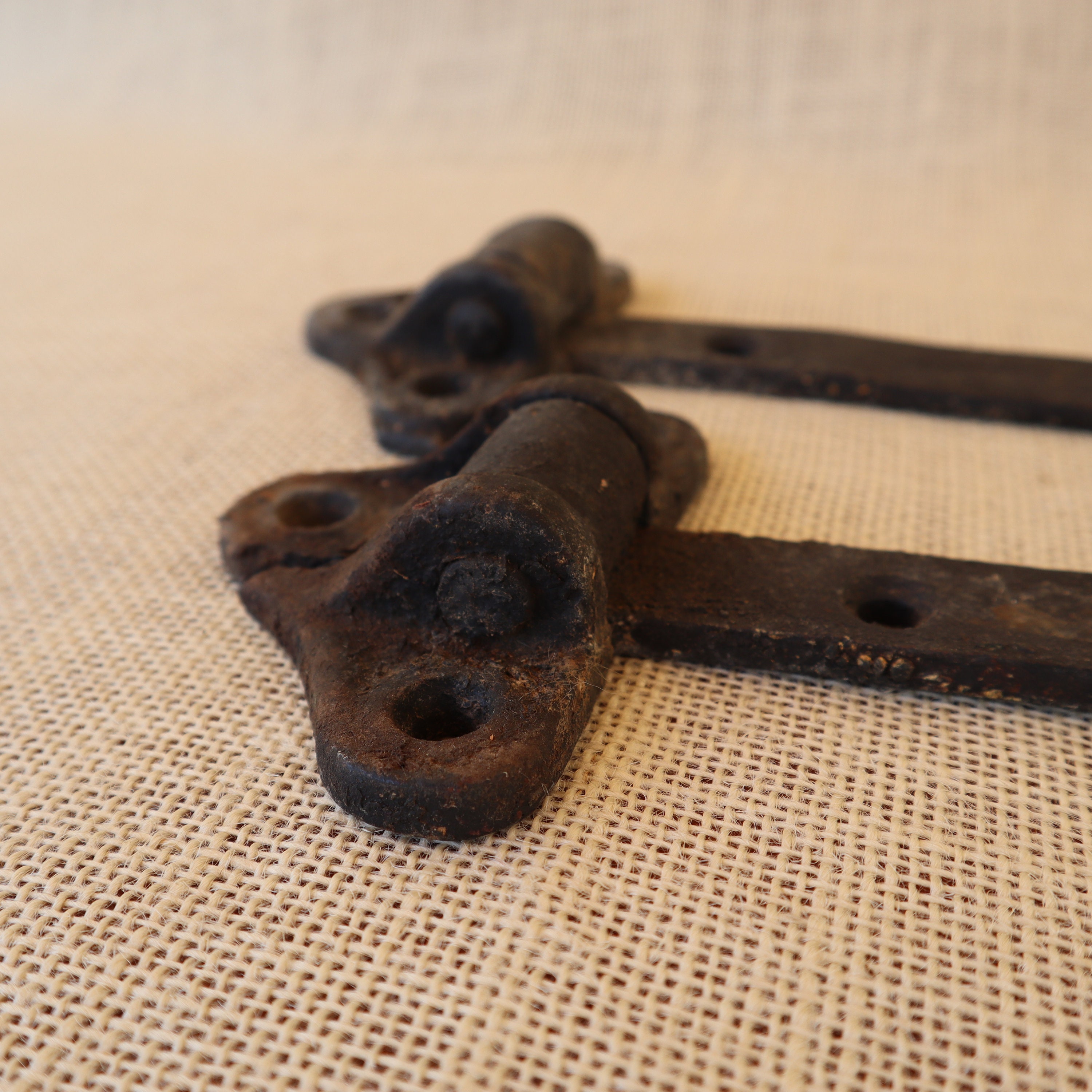 Vintage Wrought Iron Strap Hinges Large Rustic Iron Etsy