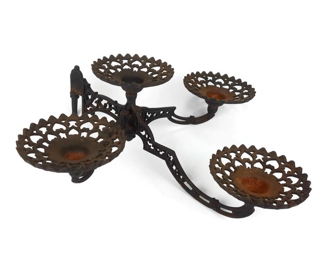 Cast Iron Oil Lamp Holder Victorian Swing Arm Wall Sconce Etsy