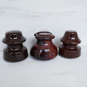 Vintage Porcelain Insulators - Set of Three
