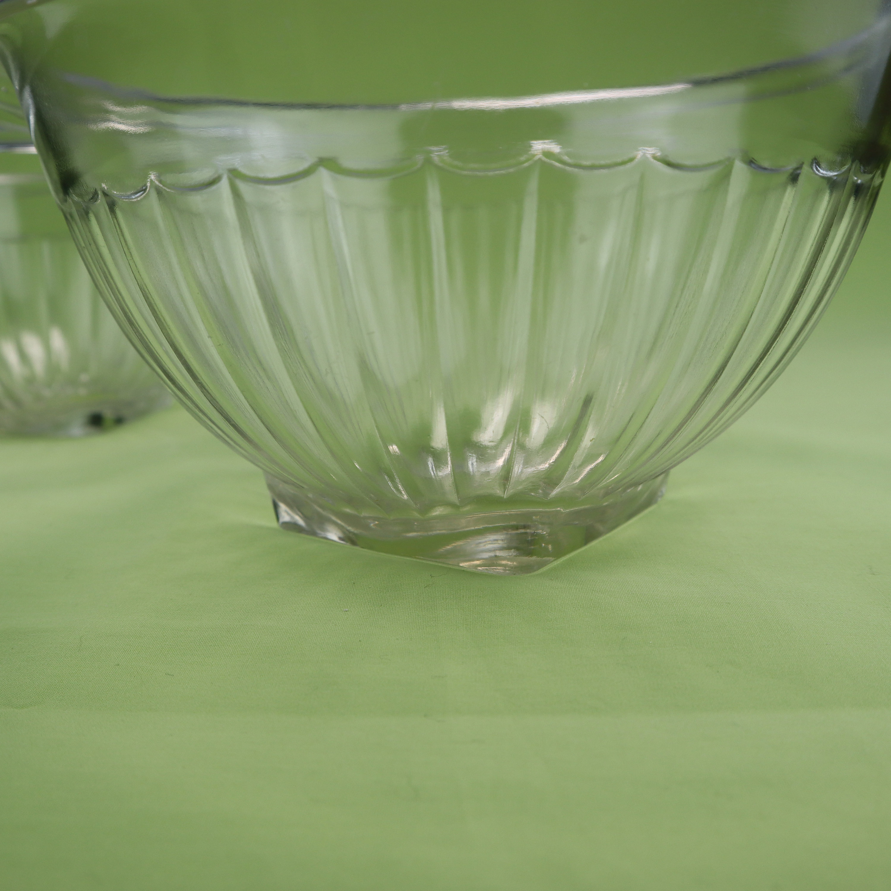 Vintage Diamon Crystal Shaker Salt clear mixing bowl 1940s kitchen decor