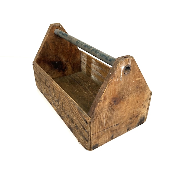 Vintage Wooden Caddy - Tool Box Tote