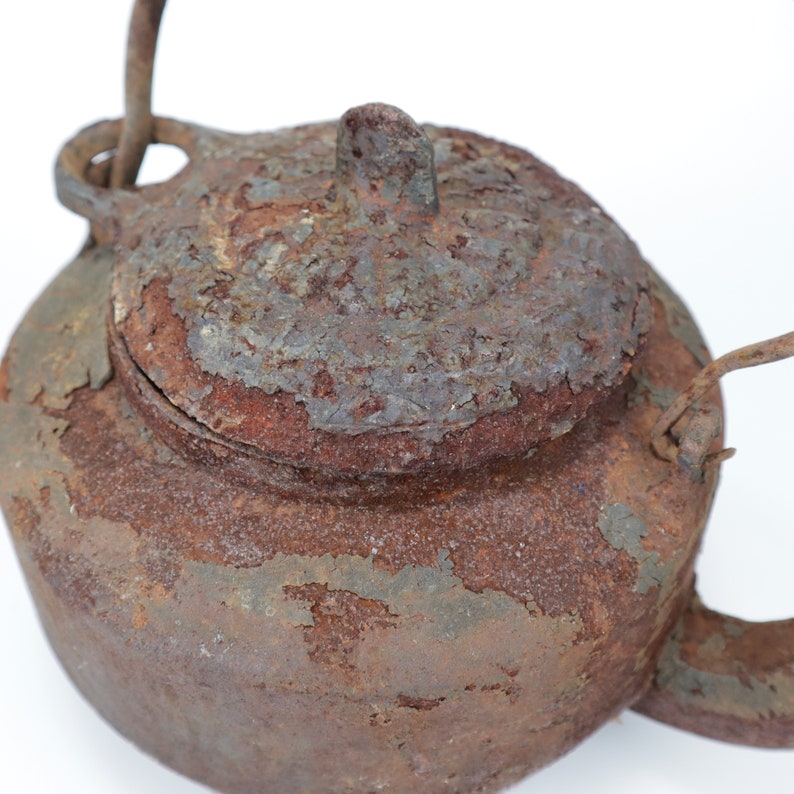 Heavily Rusted Cast Iron Shabby Kettle With Lid Curved Spout. Etsy