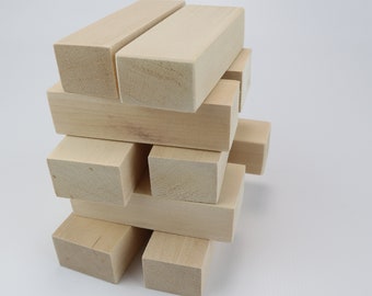 Basswood Blocks for Carving, Crafts, Kids Blocks - Ten Pieces