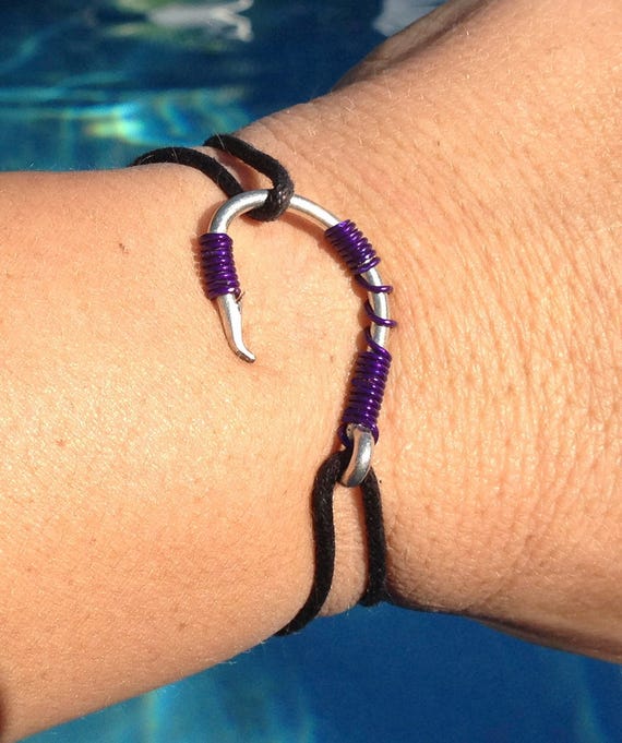 etsy fish hook wristband The REAL FISH HOOK Bracelet/Anklet
