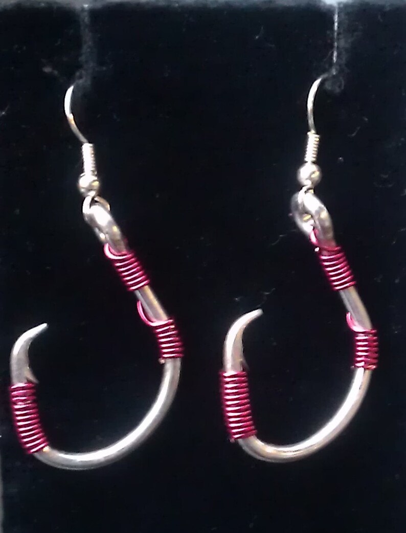 REAL FISH HOOK Earrings Custom Colors Etsy