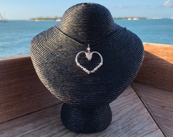 The REAL Fish HOOK HEART Necklace - Silver on Silver Hooks