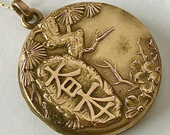 Victorian Gold Filled Chinese Symbol Locket