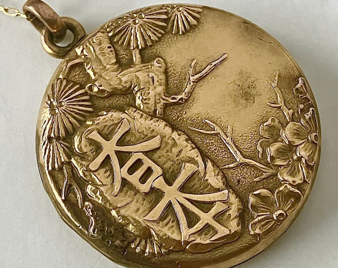 Victorian Gold Filled Chinese Symbol Locket