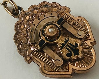 Antique Victorian Etruscan Revival Gold Filled Locket