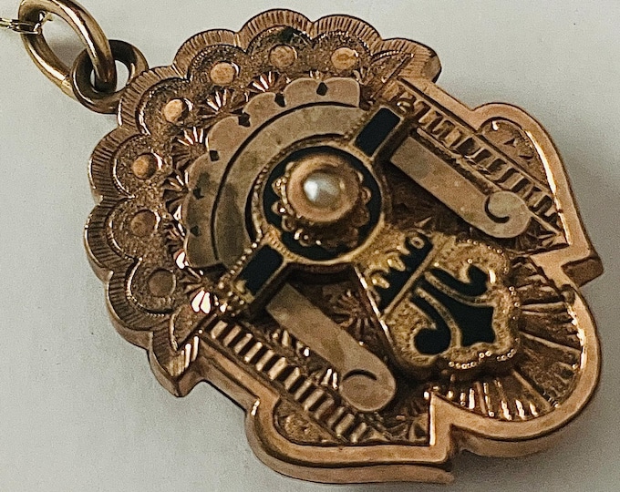 Antique Victorian Etruscan Revival Gold Filled Locket