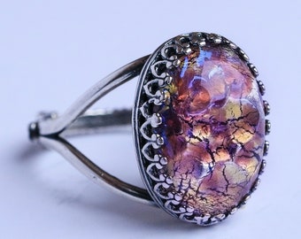 Czech Purple Fire Opal Ring