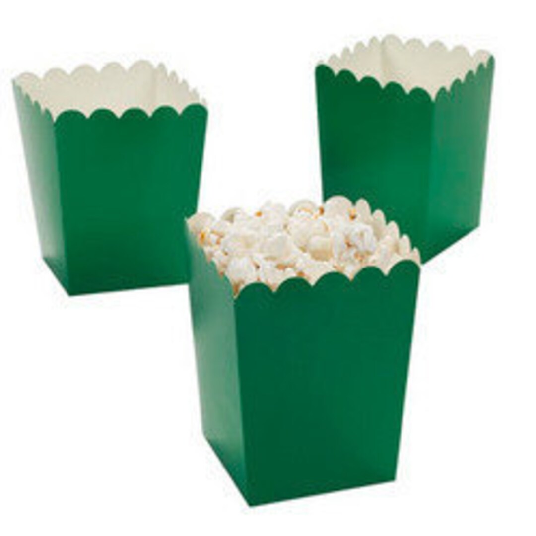 24 Mini Green Popcorn Boxes Treat Favors Birthday Party Baby Shower
