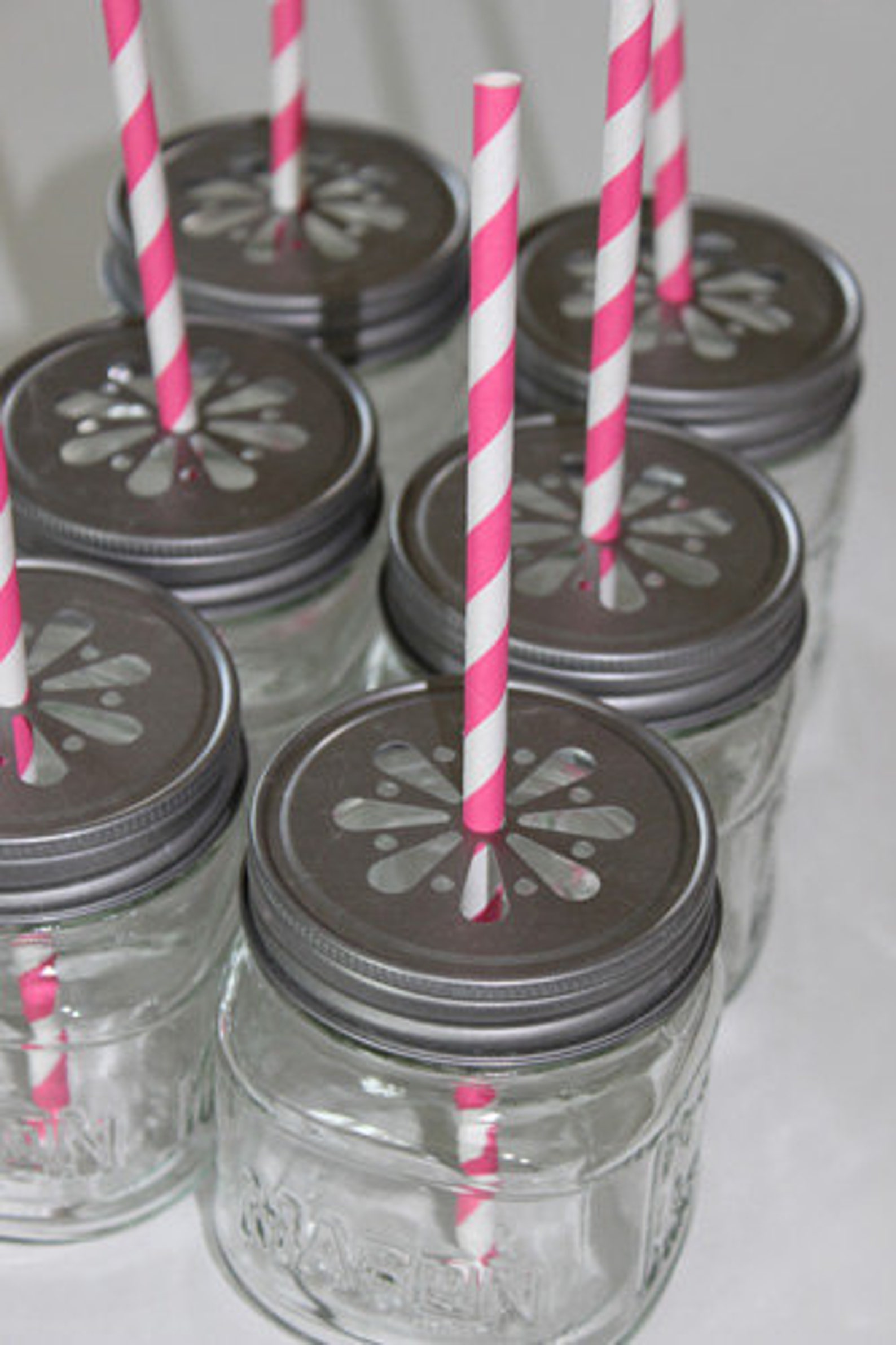 24 Daisy Stamped Pewter Mason Jar LIDS Vintage Etsy