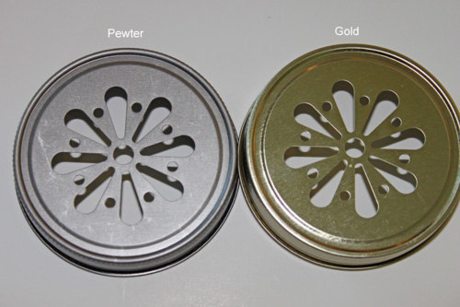 24 Daisy Stamped Pewter Mason Jar LIDS Vintage Etsy