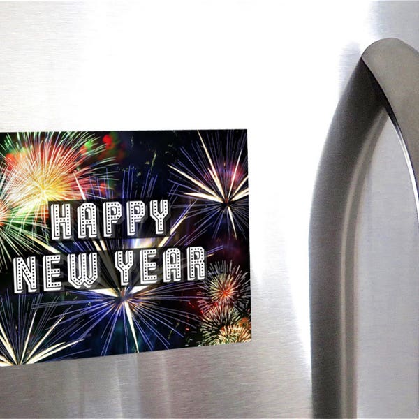 Happy New Year Magnet, Happy New Year Refrigerator Magnet, Happy New Year Door Magnet, Happy New Year Decorations, New Year's Holiday