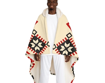 Navajo sherpafleecedeken met capuchon