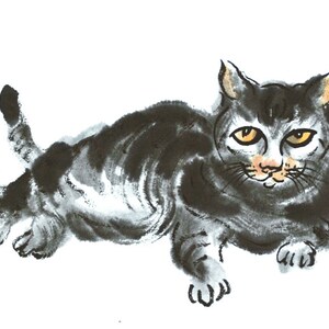 Peinture Chinoise Peinture Japonaise Chat Regarder Encre Etsy Peinture Chinoise Peinture Japonaise Chat Regarder Encre Etsy
