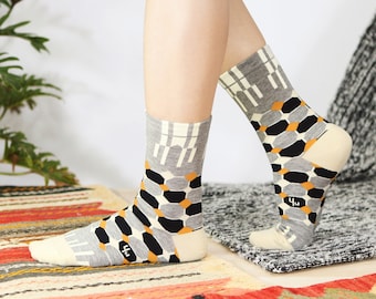 Diamonds Marl Grey Unisex Crew Socks | cotton socks | colorful fun & comfortable socks
