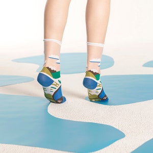 Crater Lake White Transparent Sheer Socks | see-through socks | womens socks | colorful fun & comfortable socks