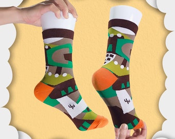 Deforestation Beaver Unisex Crew Socks | Patterned Socks | Colorful Fun & Comfortable Socks