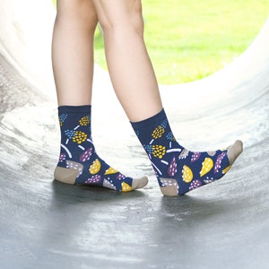 African Hosta Denim Unisex Crew Socks cotton socks colorful fun & comfortable socks image 7