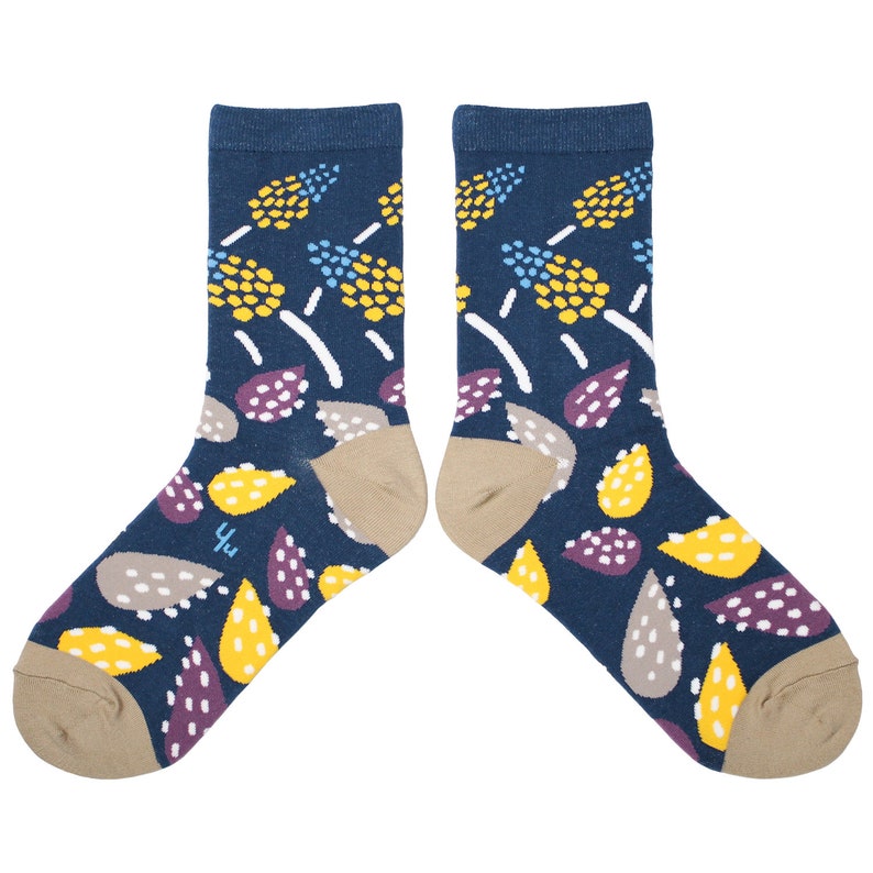 African Hosta Denim Unisex Crew Socks cotton socks colorful fun & comfortable socks image 8