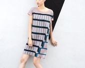 Staircase Short Sleeve Knitted Shift Dress