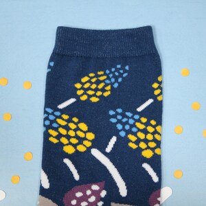 African Hosta Denim Unisex Crew Socks cotton socks colorful fun & comfortable socks image 2
