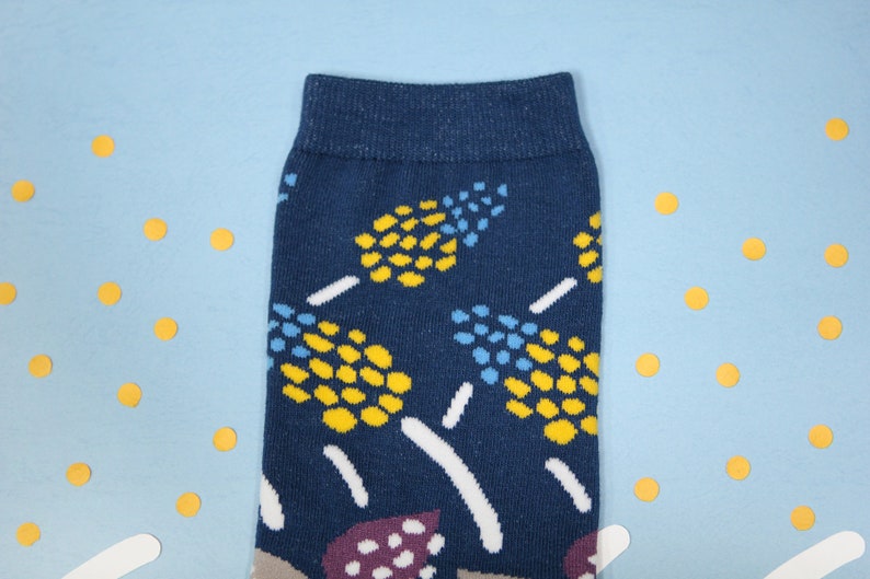 African Hosta Denim Unisex Crew Socks cotton socks colorful fun & comfortable socks image 2