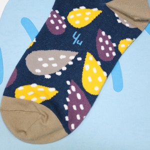 African Hosta Denim Unisex Crew Socks cotton socks colorful fun & comfortable socks image 4