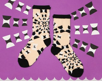 Lantana Black Transparent Sheer Socks | see-through socks | womens socks | colorful fun & comfortable socks