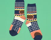 Silo Navy Unisex Crew Socks | mens socks |  womens socks | colorful fun & comfortable socks