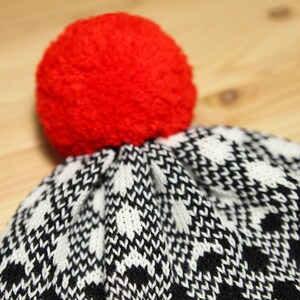 Black Noise Detachable Pom Pom Beanie Hat for men for women colorful & cozy handmade customized gift image 3