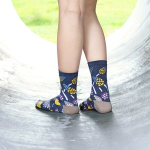 African Hosta Denim Unisex Crew Socks cotton socks colorful fun & comfortable socks image 6
