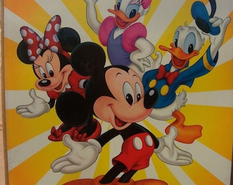 Disney Mickey Minnie Mouse Donald Daisy Duck 18" by 24"  New in shrink wrap poster Vintage early 1990's