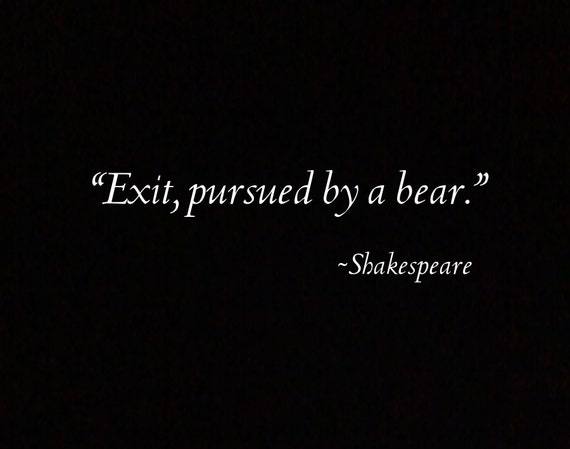 Shakespeare Quote T-Shirt Exit Pursued by a bear | Etsy