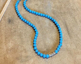 Arizona Turquoise Necklace | Sterling Silver Turquoise Necklace | Natural Turquoise Jewelry