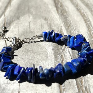 Lapis Lazuli Silver 925 Bracelet, Handmade Lapis Layering bracelet, blue gemstone bracelet, made to order, gift