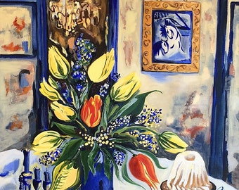 The Villa | European Interior Fine Art Print | Archival Giclée from Original Painting