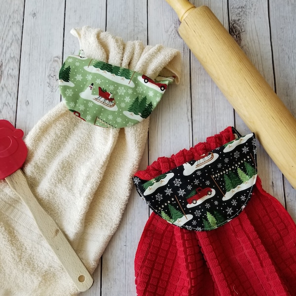 Festive Hanging Towel PDF Pattern |  Holiday Towel Sewing Pattern | Kitchen Towel | hanging towel pattern
