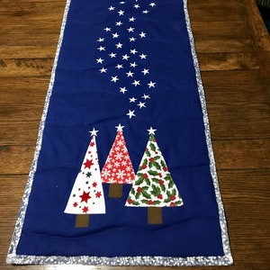 Starry Night Table Runner PDF Sewing Pattern | Holiday Table Runner | Holiday Quilting Project, Christmas sewing, holiday sewing,