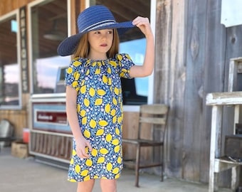 Peasant Dress PDF Sewing Pattern: Girls Raglan Sleeve Dress (12mo-12 Years)