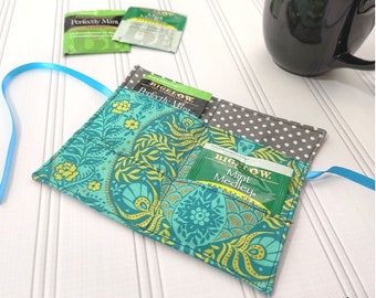 Tea wallet pattern, Tea bag holder, small tea bag holder pattern, sewing pattern, kitchen sew, tea to go, tea bag wallet, instant download