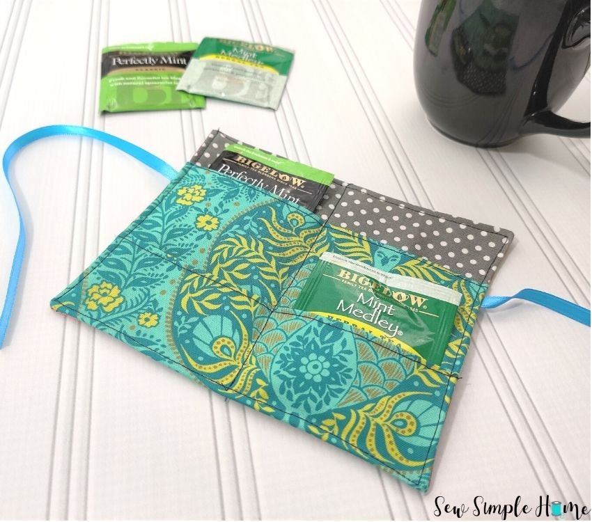 Tea wallet pattern, Tea bag holder, small tea bag holder pattern, sewing pattern, kitchen sew, tea to go, tea bag wallet, instant download
